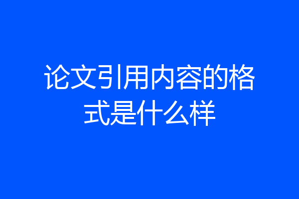 论文引用内容的格式是什么样