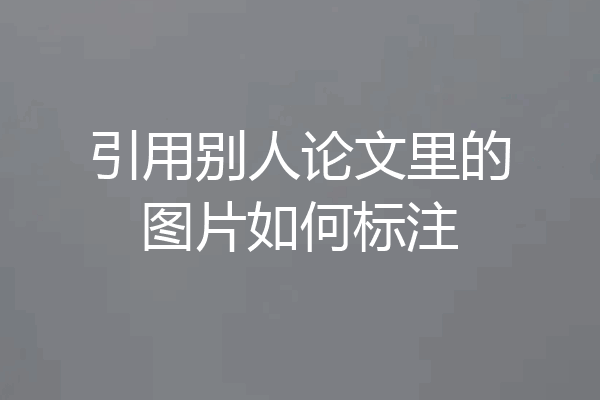 引用别人论文里的图片如何标注
