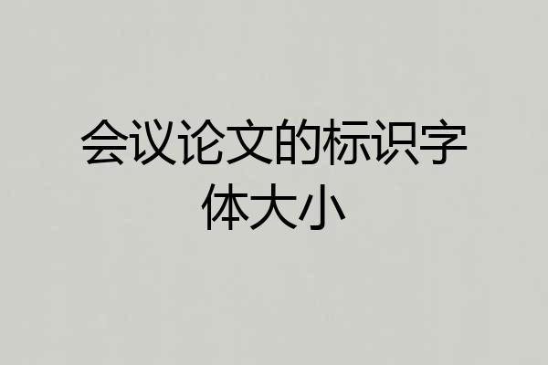 会议论文的标识字体大小