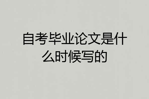自考毕业论文是什么时候写的