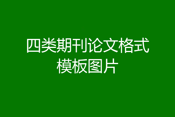 四类期刊论文格式模板图片