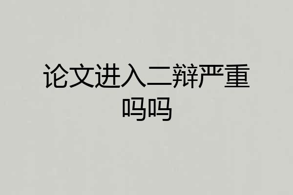 论文进入二辩严重吗吗