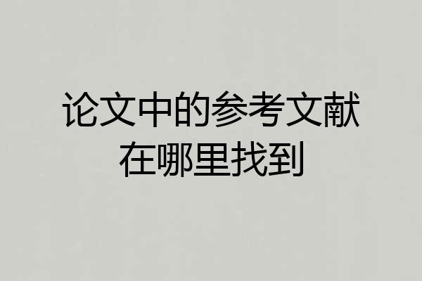 论文中的参考文献在哪里找到