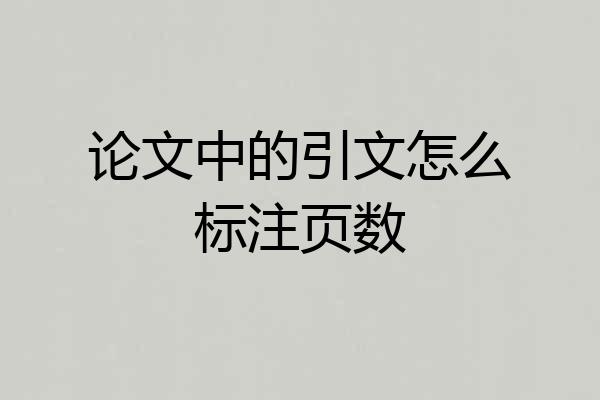 论文中的引文怎么标注页数