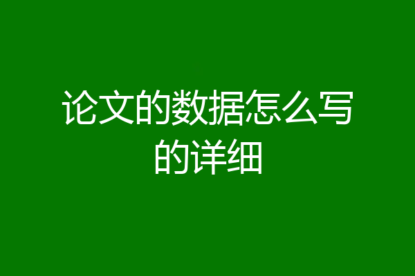 论文的数据怎么写的详细