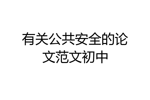 有关公共安全的论文范文初中