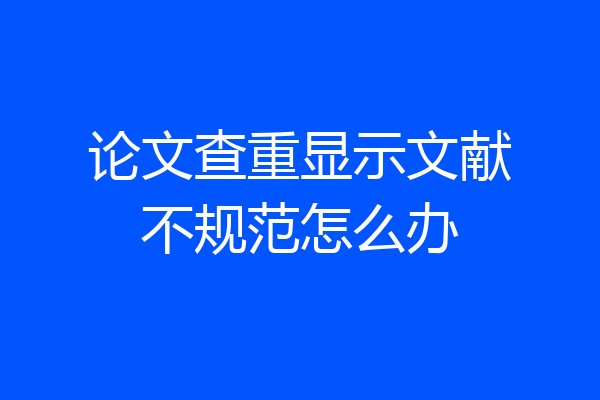 论文查重显示文献不规范怎么办