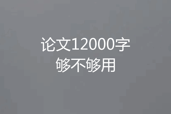 论文12000字够不够用