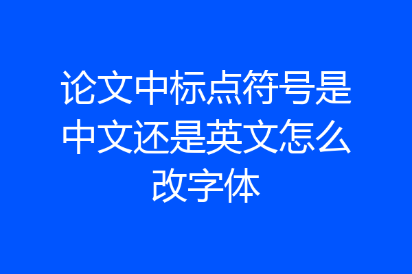 论文中标点符号是中文还是英文怎么改字体