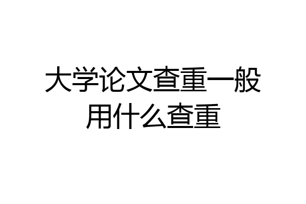 大学论文查重一般用什么查重