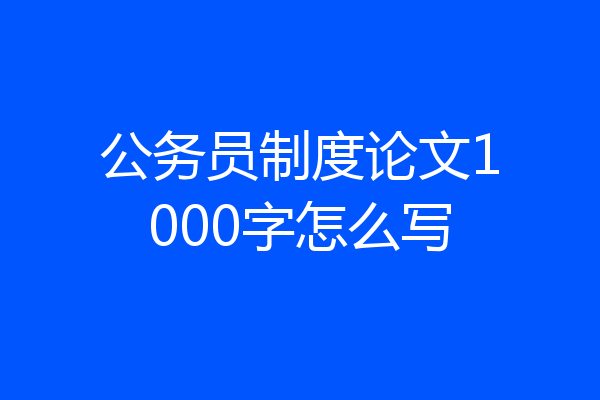 公务员制度论文1000字怎么写