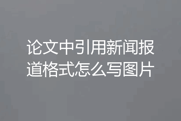 论文中引用新闻报道格式怎么写图片
