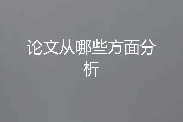 论文从哪些方面分析