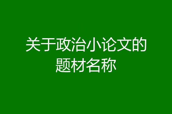 关于政治小论文的题材名称