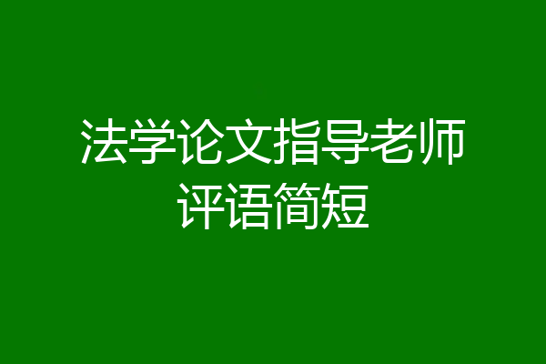 法学论文指导老师评语简短