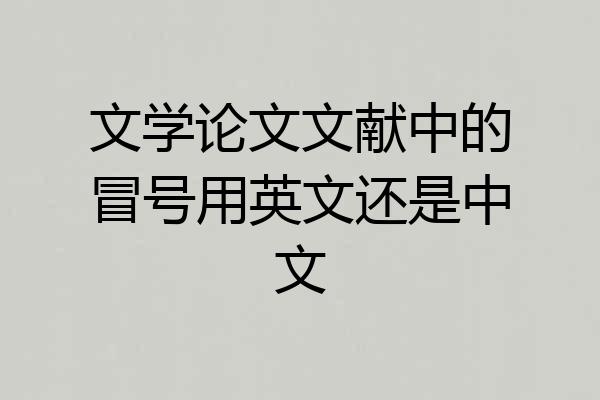 文学论文文献中的冒号用英文还是中文