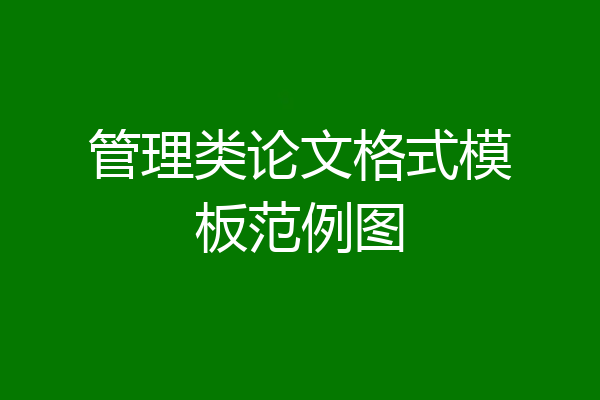 管理类论文格式模板范例图