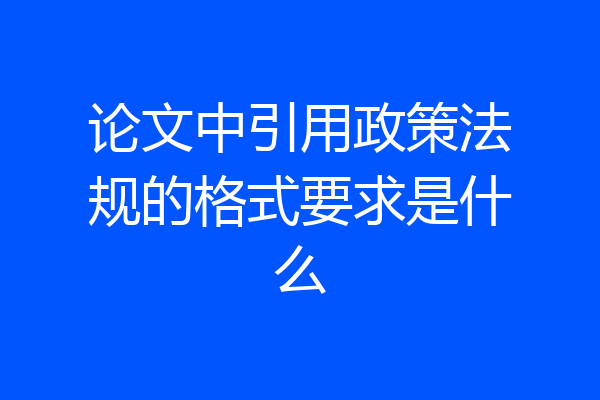 论文中引用政策法规的格式要求是什么