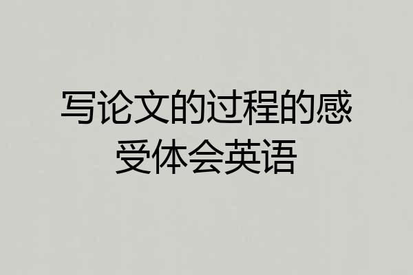 写论文的过程的感受体会英语