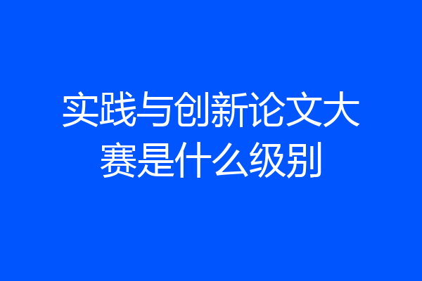 实践与创新论文大赛是什么级别