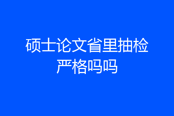 硕士论文省里抽检严格吗吗