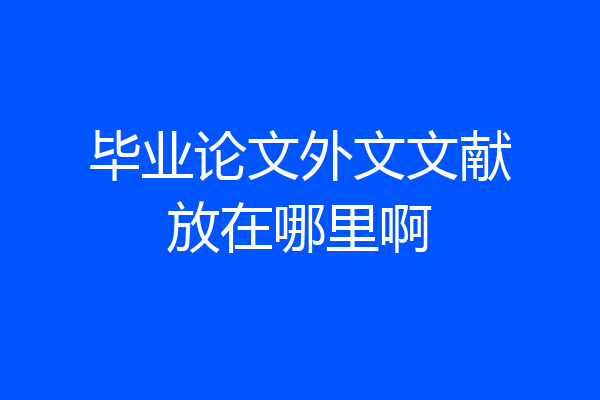 毕业论文外文文献放在哪里啊