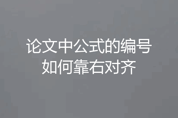 论文中公式的编号如何靠右对齐