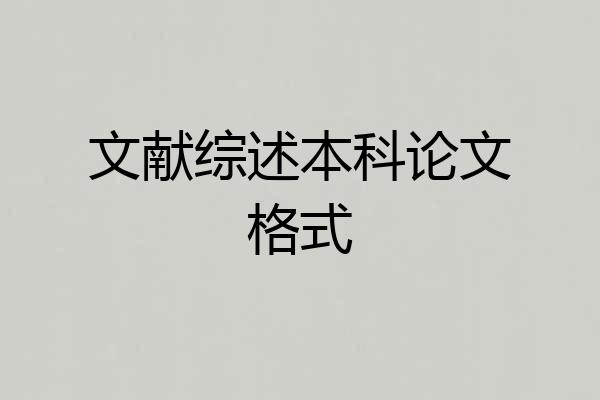 文献综述本科论文格式