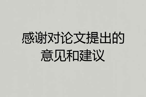 感谢对论文提出的意见和建议