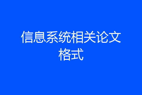信息系统相关论文格式