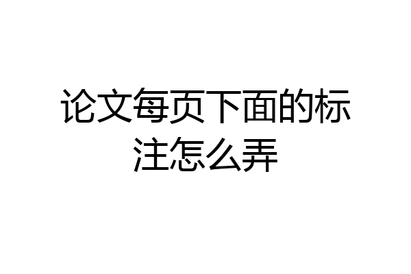 论文每页下面的标注怎么弄