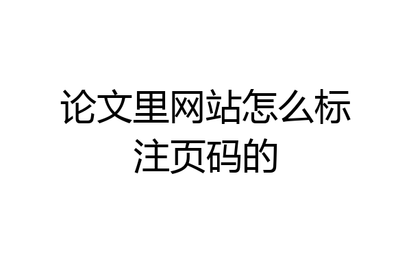 论文里网站怎么标注页码的