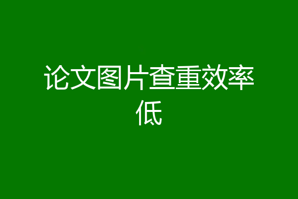 论文图片查重效率低