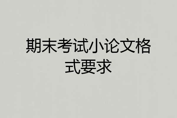 期末考试小论文格式要求