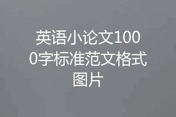 英语小论文1000字标准范文格式图片