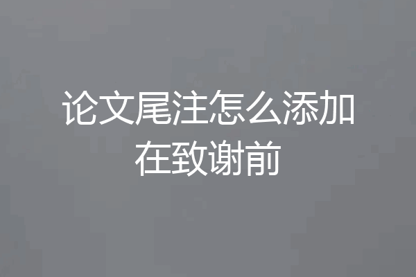 论文尾注怎么添加在致谢前