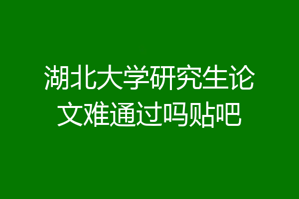 湖北大学研究生论文难通过吗贴吧