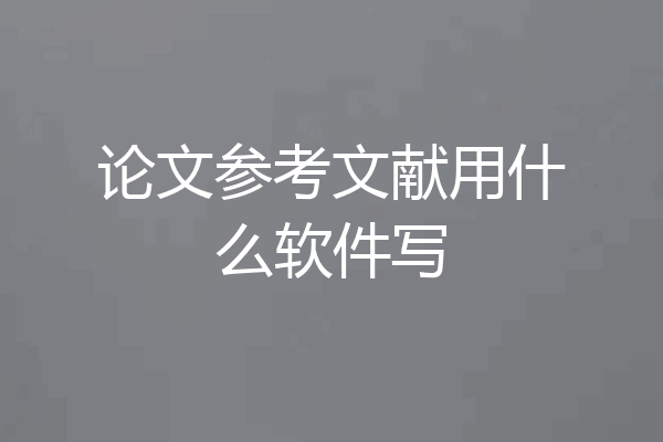 论文参考文献用什么软件写