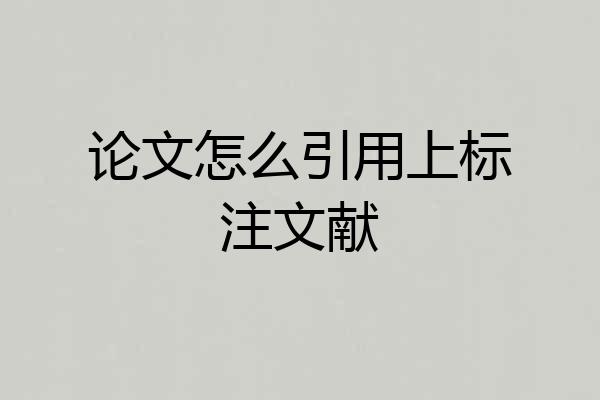 论文怎么引用上标注文献