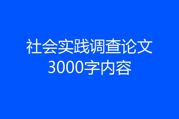 社会实践调查论文3000字内容