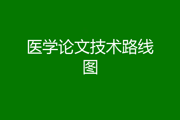 医学论文技术路线图
