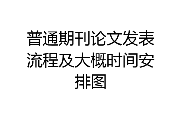 普通期刊论文发表流程及大概时间安排图