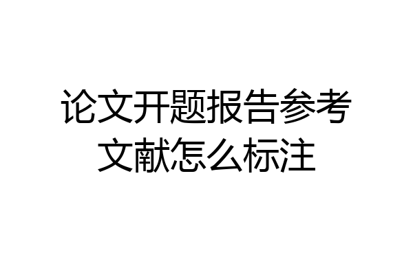 论文开题报告参考文献怎么标注