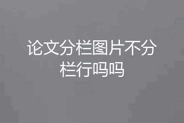 论文分栏图片不分栏行吗吗