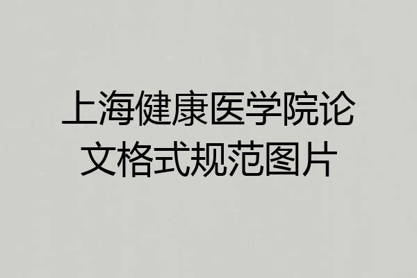 上海健康医学院论文格式规范图片