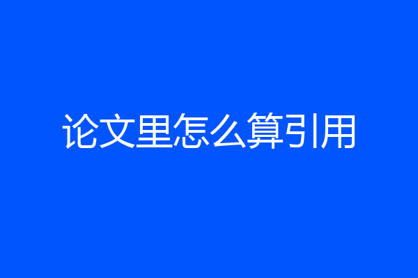 论文里怎么算引用