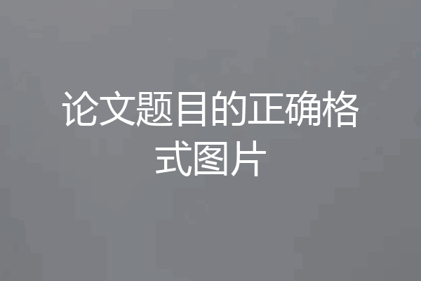 论文题目的正确格式图片