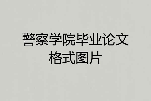 警察学院毕业论文格式图片
