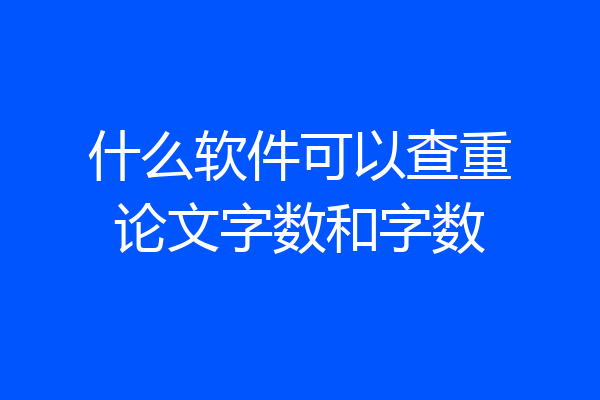 什么软件可以查重论文字数和字数