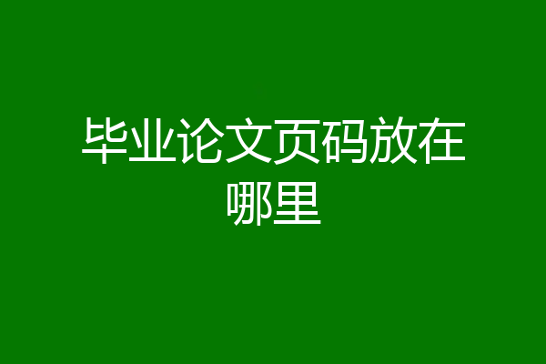 毕业论文页码放在哪里